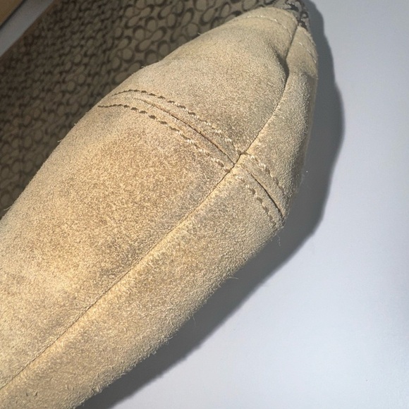 COACH Signature Monogram Logo Rectangle Crossbody Bag 12x13 Tan Brown Y2K - Picture 5 of 16